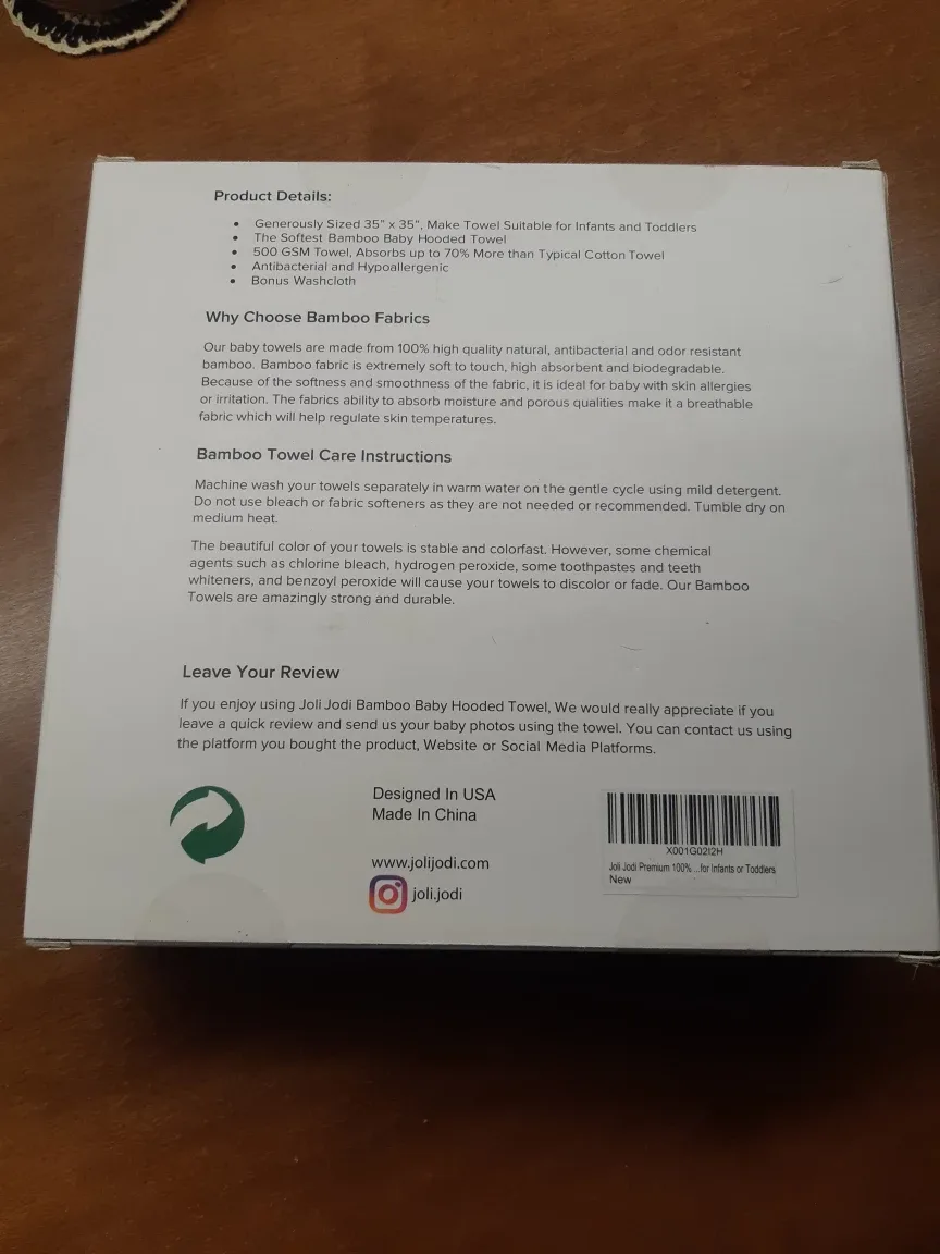 Joli Jodi bamboo baby hooded towel image indicator(8)