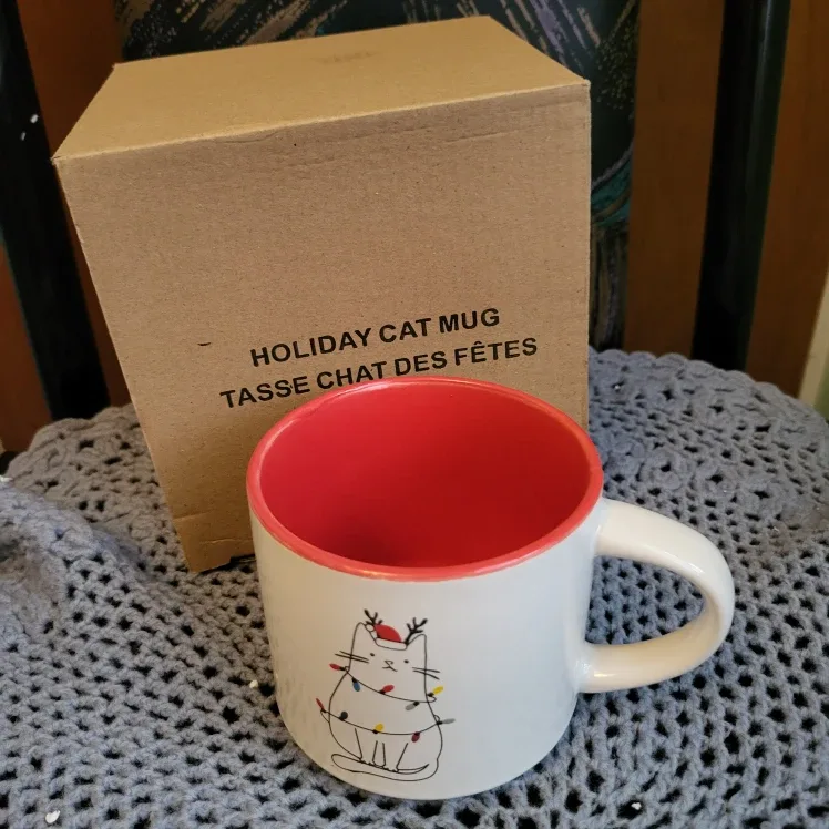 Holiday Cat Mug with Box