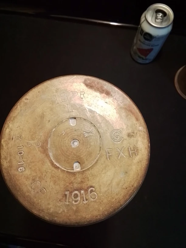 Antique WW I Trench Art Artillery Shell Brass Picthers 1916 - photo 3