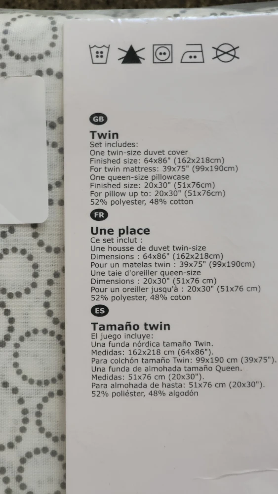 IKEA TRÄDASTER Twin Duvet Cover Set - NEW - photo 3