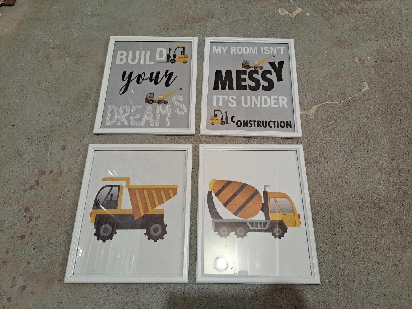 Construction Vehicle Wall Art Prints (Set of 10)