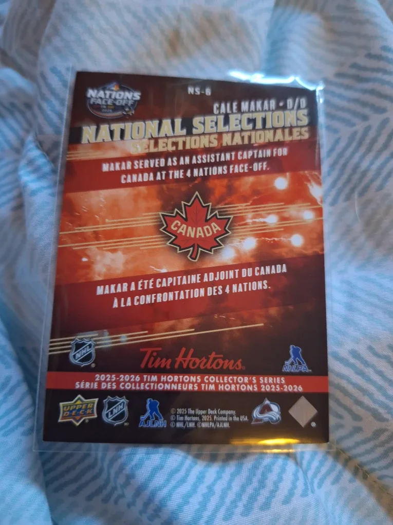 Cale Makar Tim Hortons Hockey Card image indicator(2)