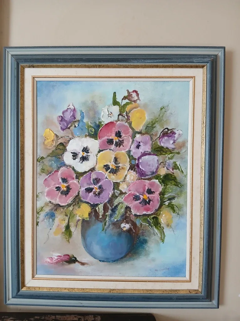 Vintage Flower Oil Painting