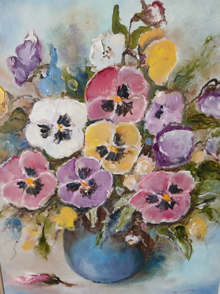 Vintage Flower Oil Painting image indicator(5)