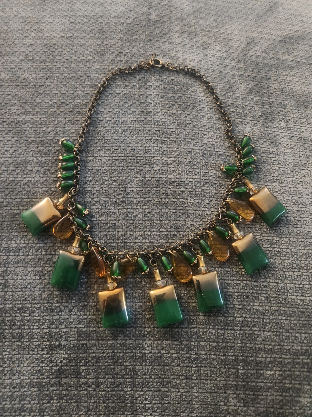 Green & Gold Statement Necklace