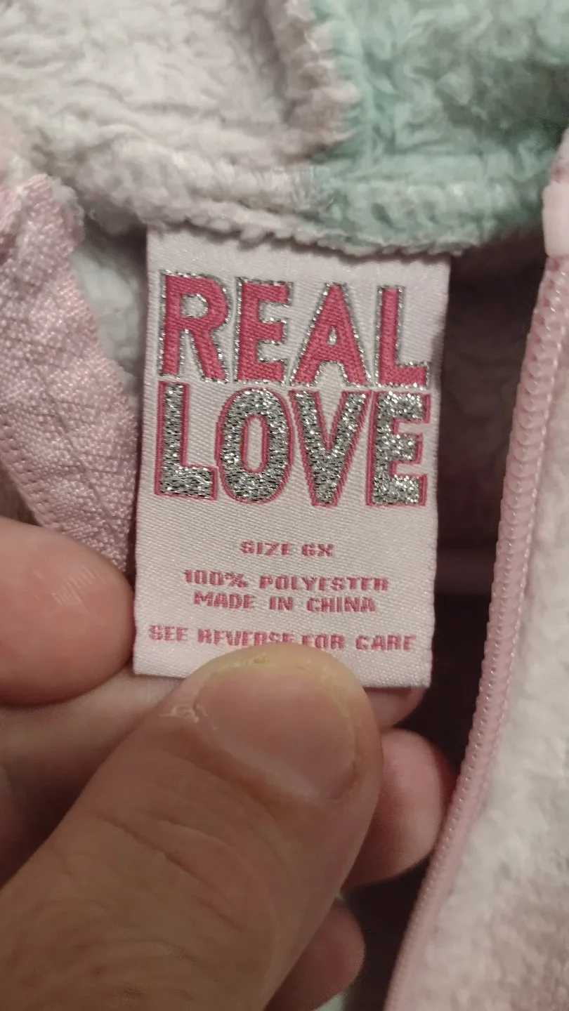 Real Love Unicorn Fleece Jacket - Size 6X image indicator(3)