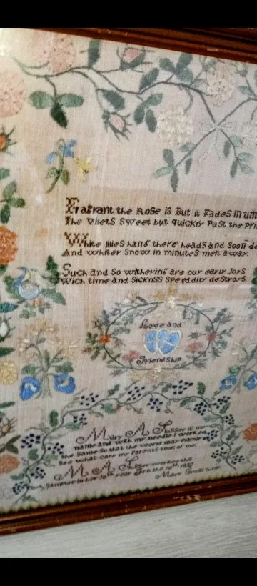 Vintage Framed Needlework Art