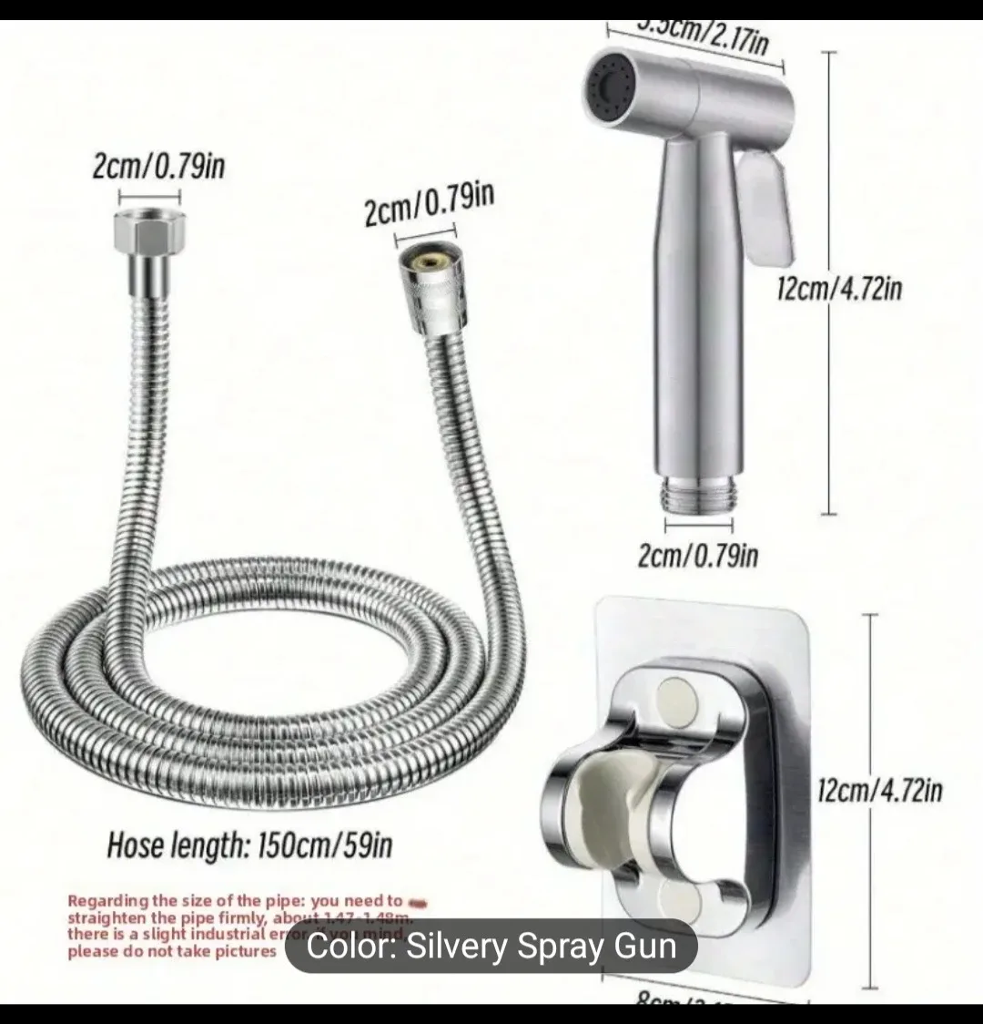 Silver Bidet Sprayer image indicator(2)