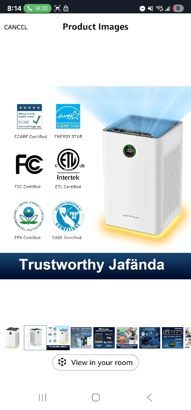 Jafanda Air Purifier for Home Large Room image indicator(3)