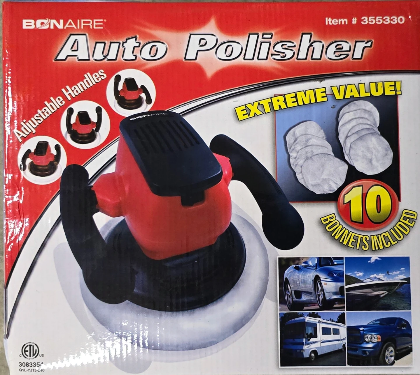 Bonaire Auto Polisher RP120C w/ 10 Bonnets - New