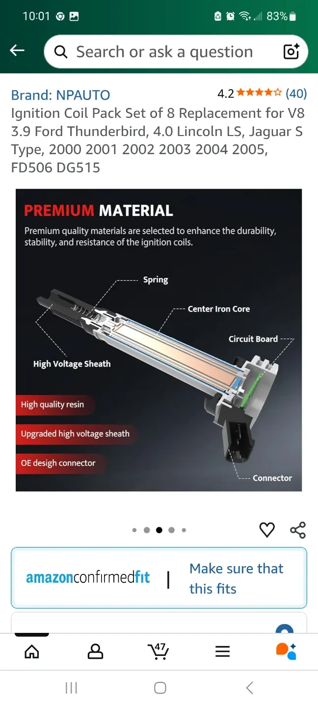 NPAUTO Ignition Coil Pack Set of 8 image indicator(6)