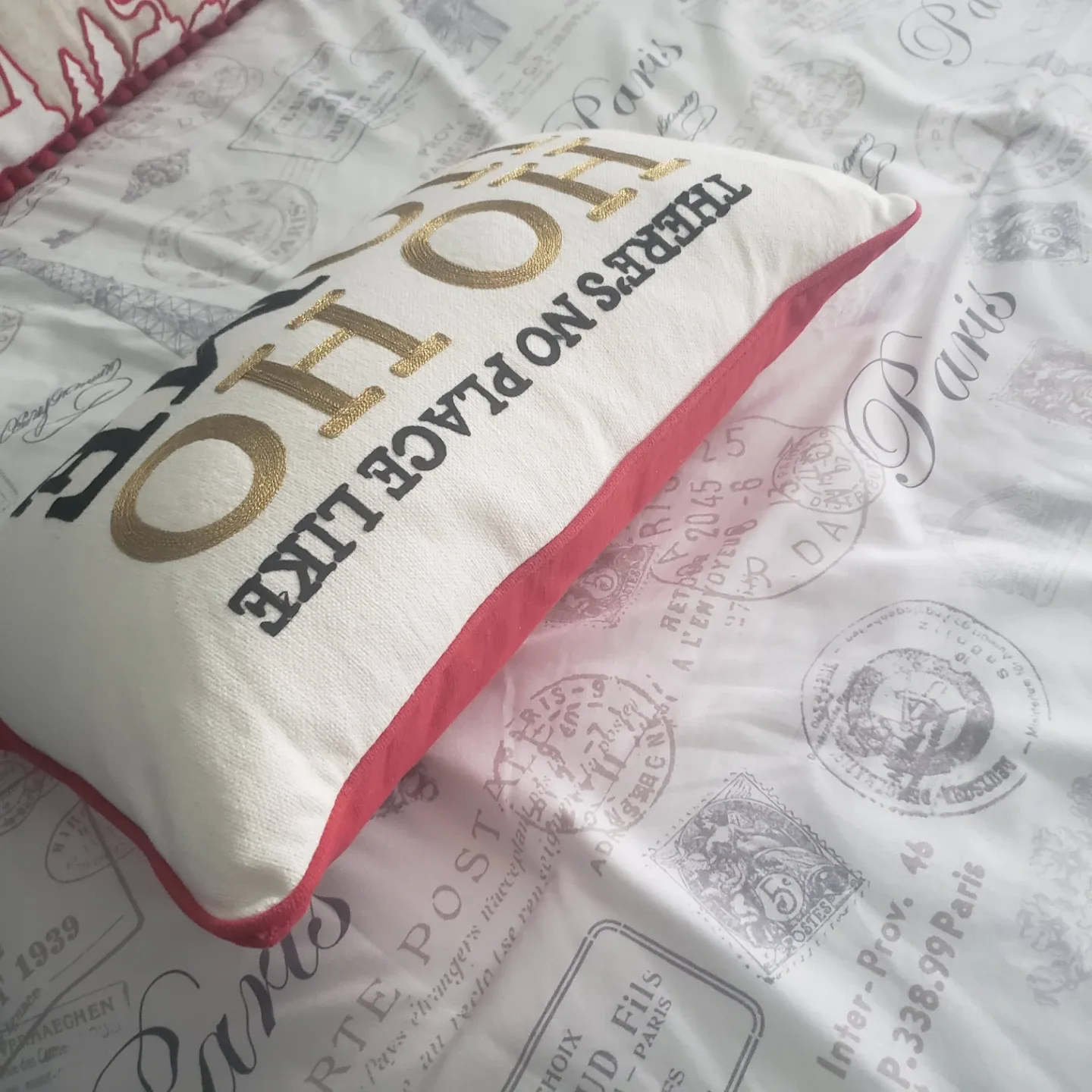 Decorative 'Ho Ho Home' Throw Pillow image indicator(2)