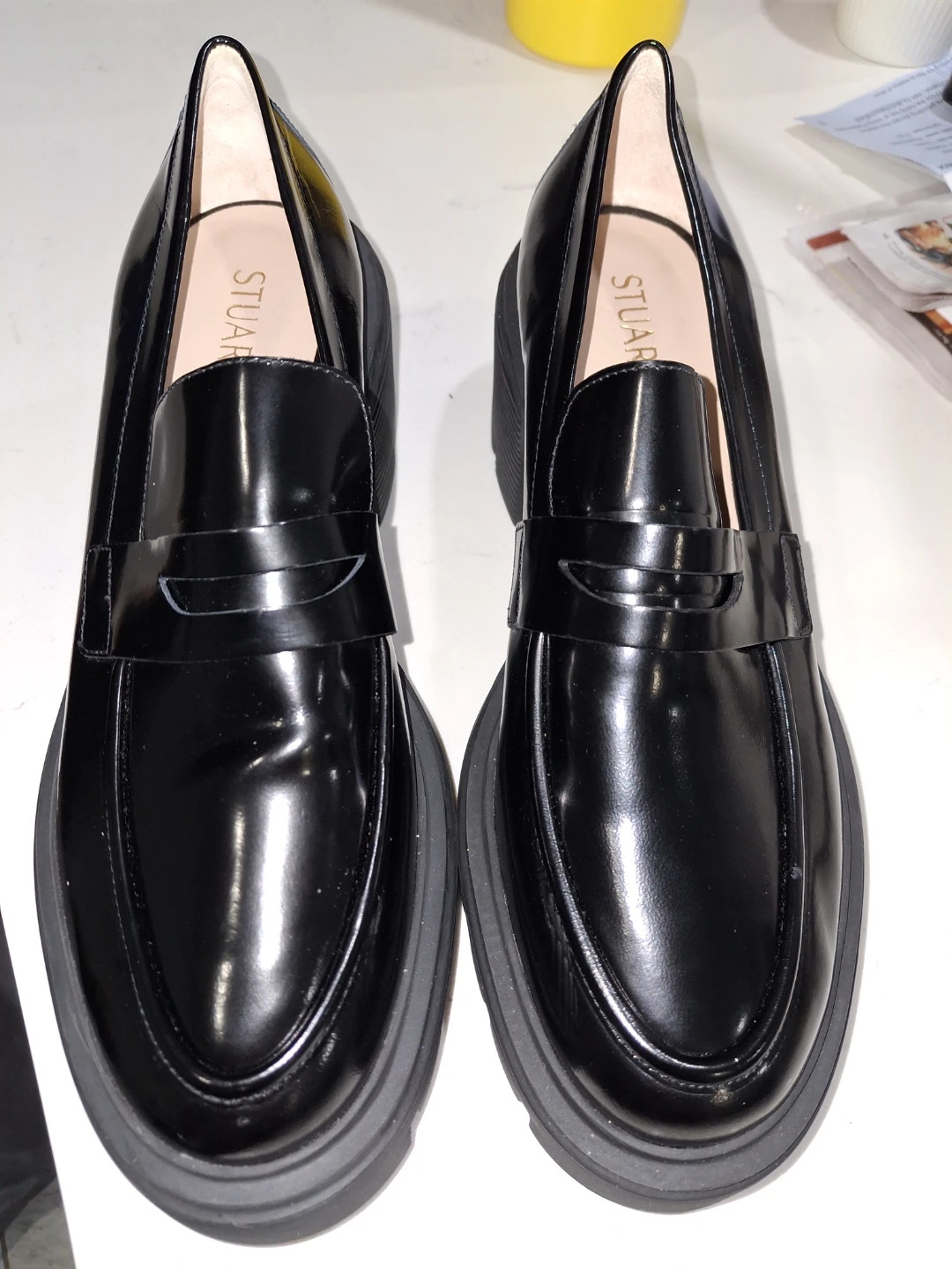 Stuart Weitzman Black Patent Leather Loafers - photo 3
