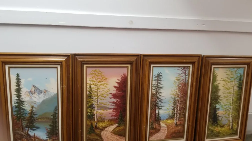 Set of 4 Framed Landscape Oil Paintings