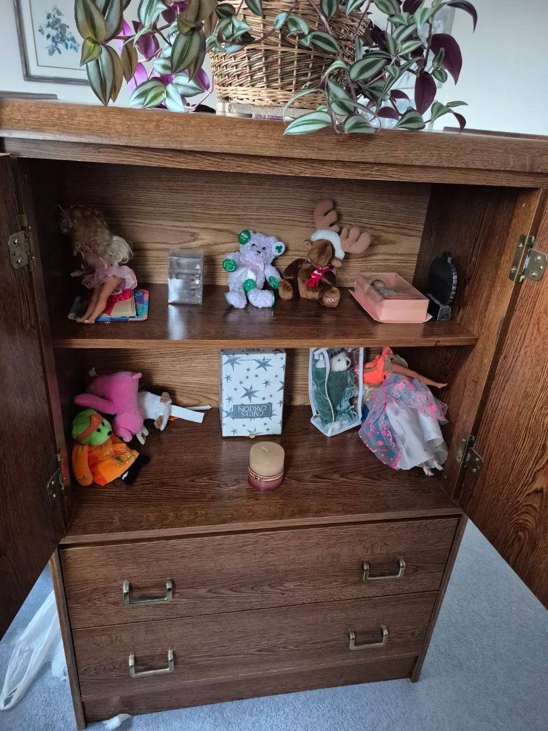Wooden Armoire with Drawers image indicator(2)