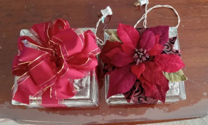 Glass Block Christmas Decoration with Lights