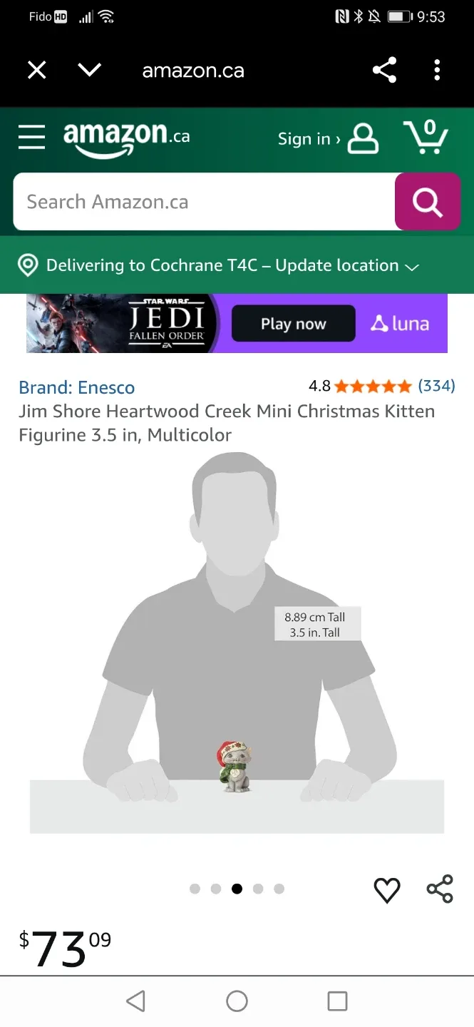 Enesco Jim Shore Christmas Kitten Figurine image indicator(3)