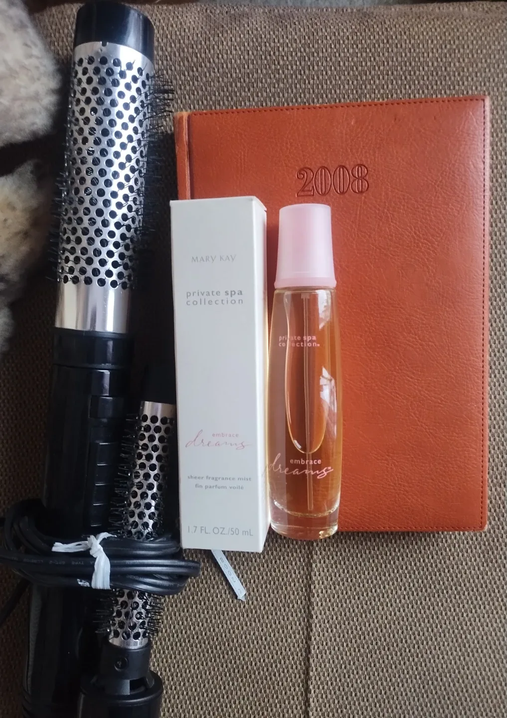 Fragrance, hair dryer, day journal - lot $10