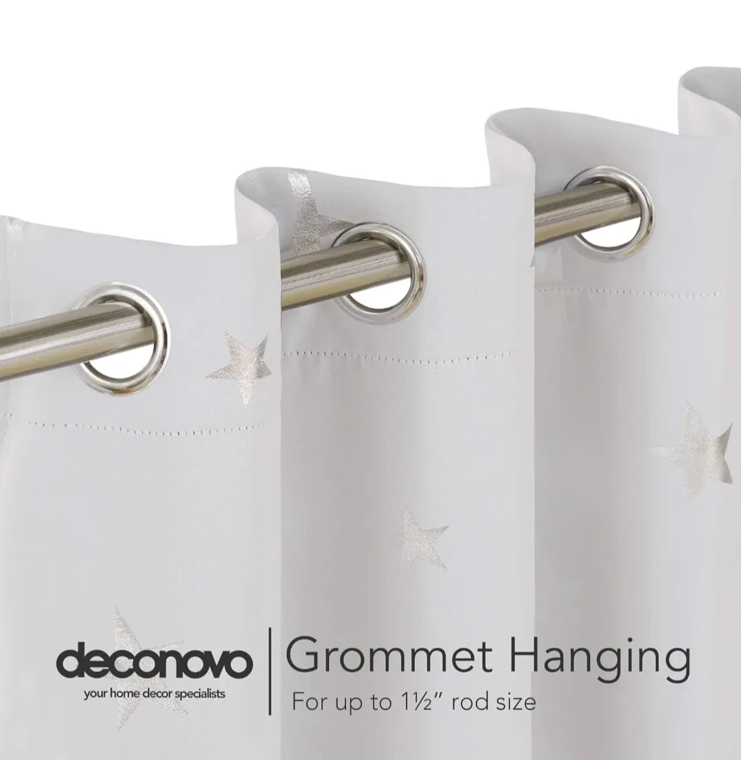 Silver Foil Star Print Room Darkening Curtains - NEW image indicator(4)