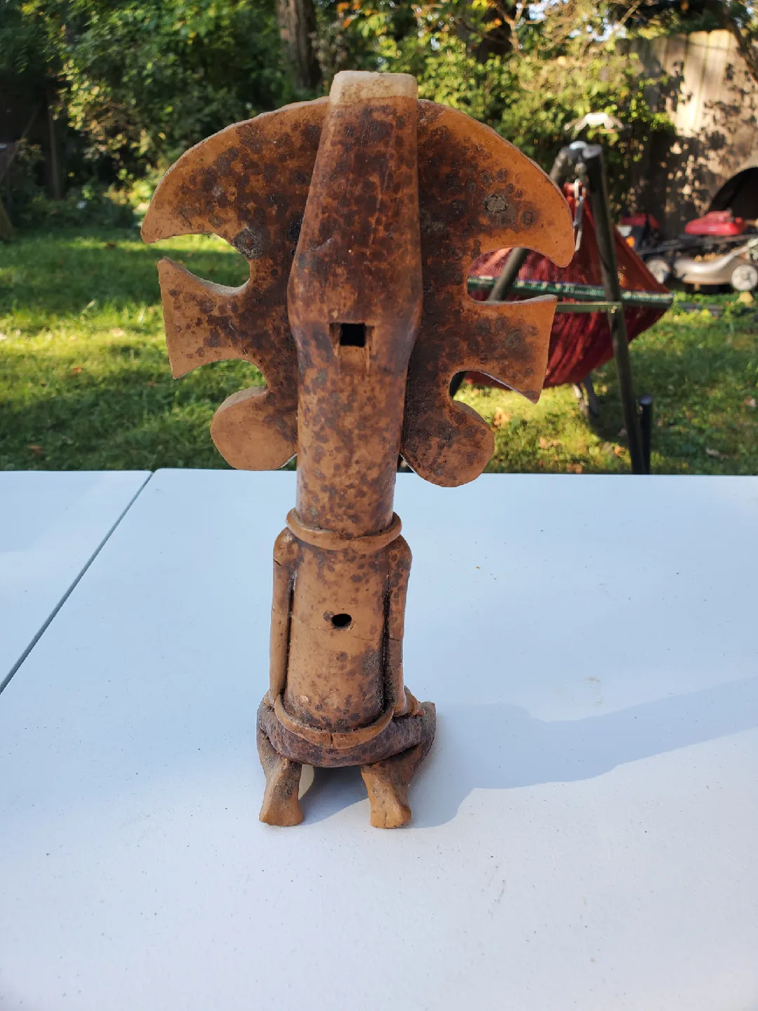 Vintage Hand Carved Aztec clay flute image indicator(2)