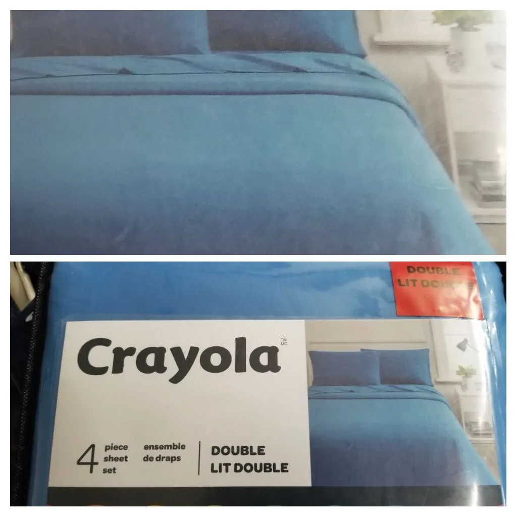 Brand new Crayola double sheet set includes four pieces