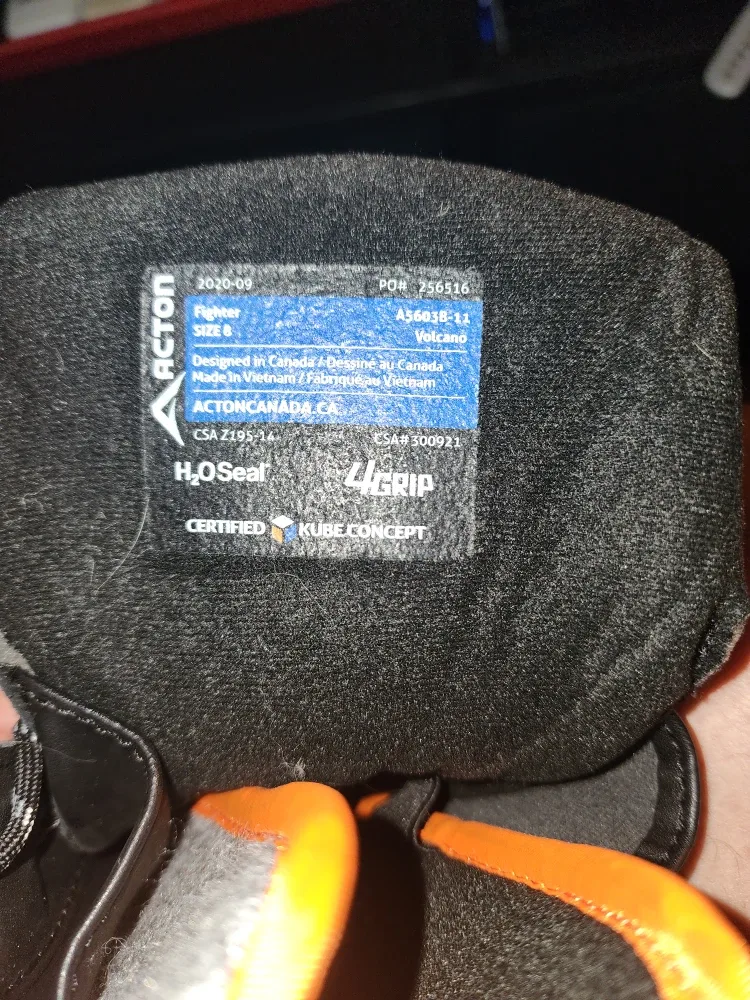 Acton Fighter A5603B-11 Black Work Boots - Size 8 image indicator(3)