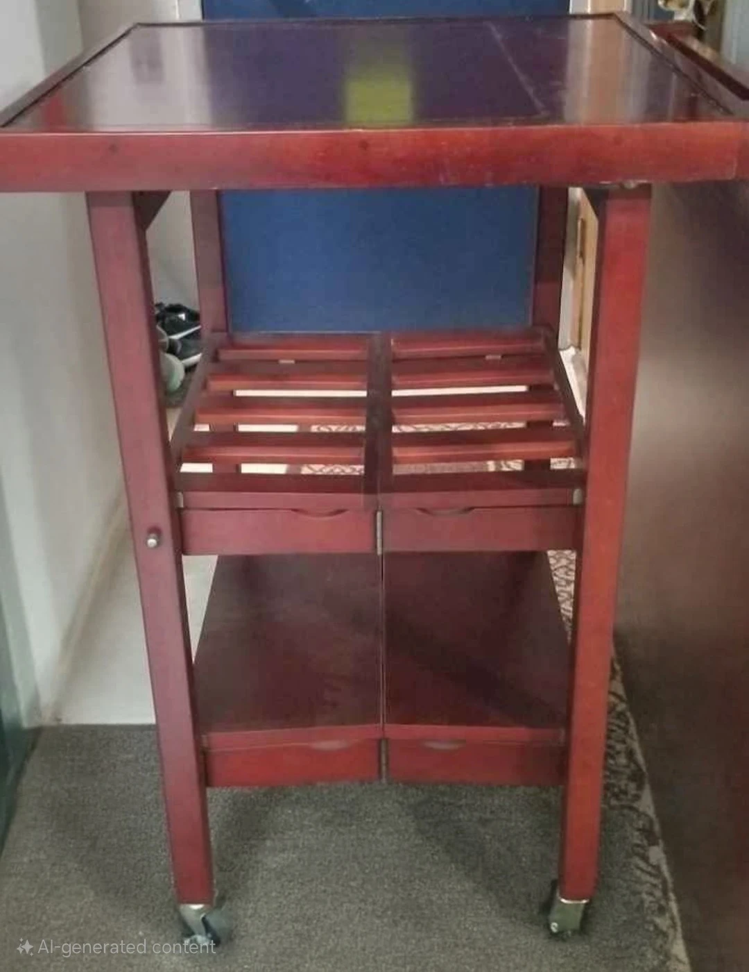 🥕Wooden Kitchen Cart with Wheels