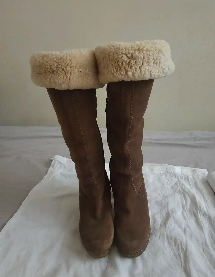 UGG Brown Suede Knee High Boots image indicator(4)