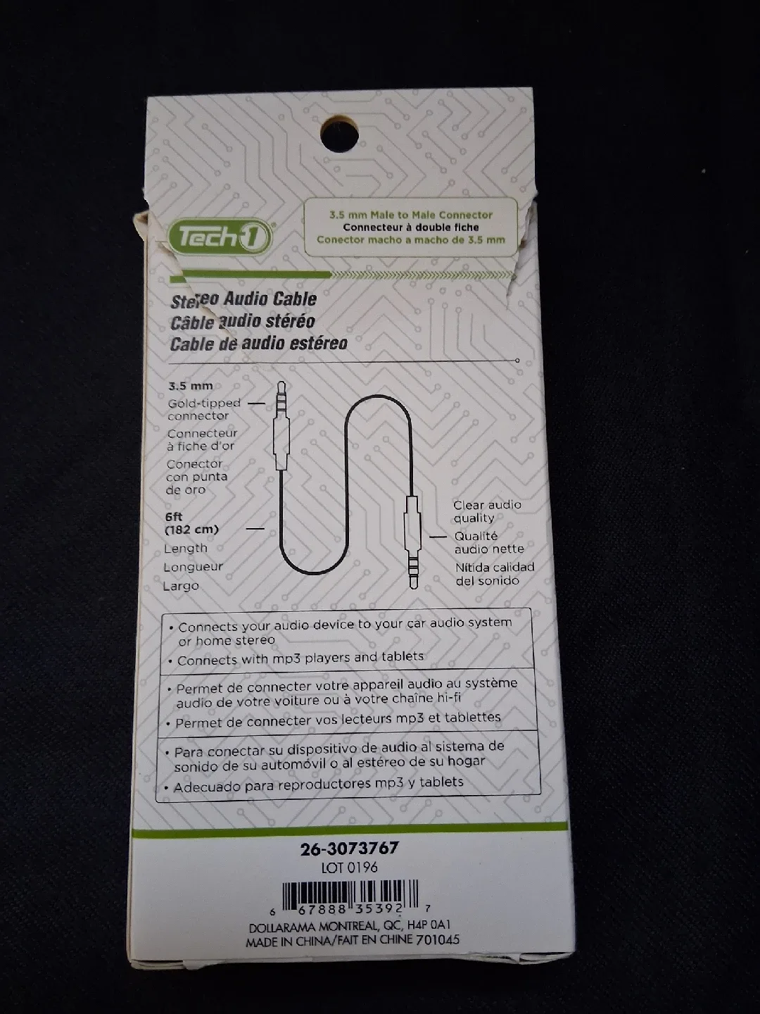 Tech1 6FT Stereo Audio Cable - New! image indicator(2)