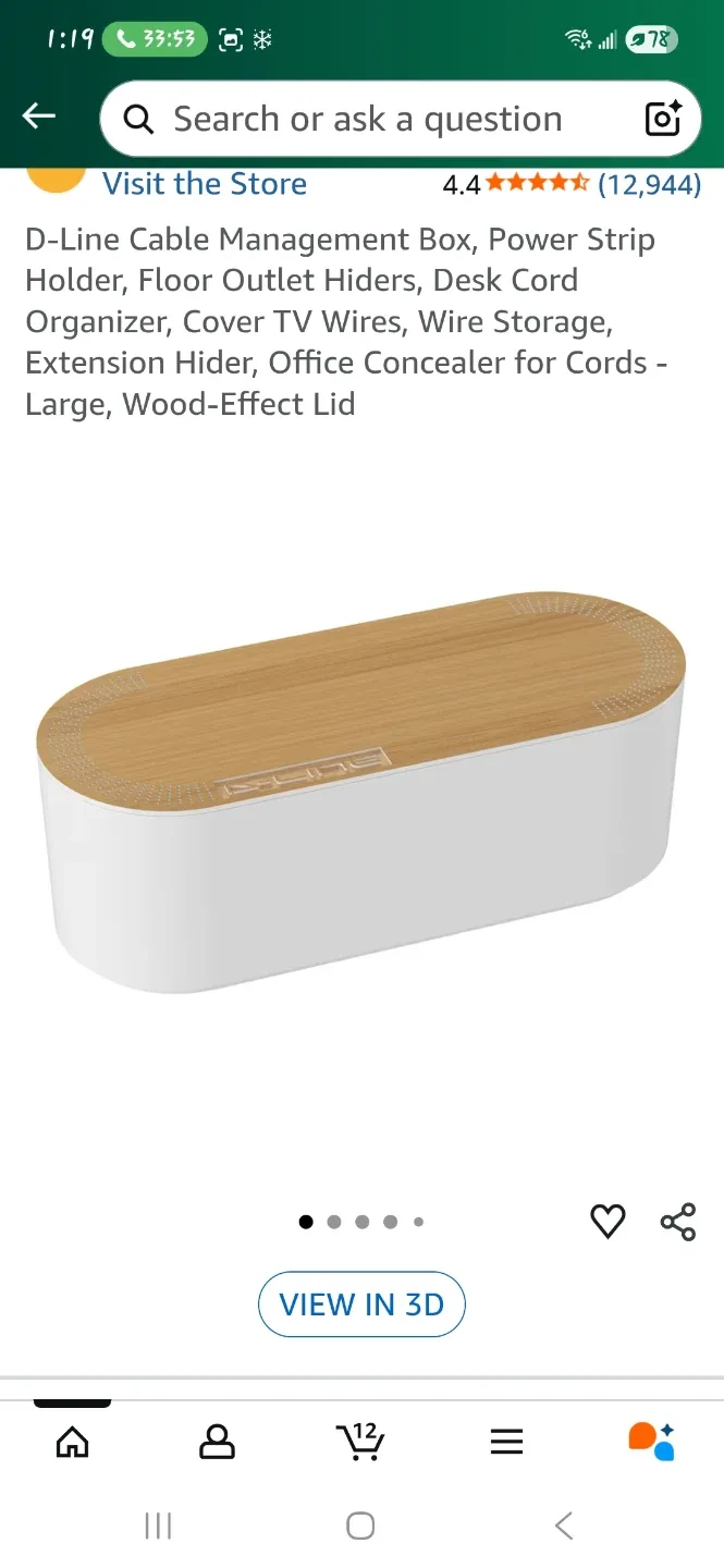 D-Line Cable Management Box with Wood-Effect Lid