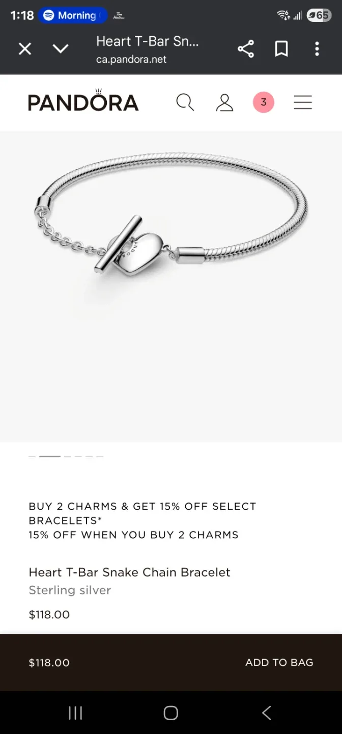 🥕Pandora Heart Clasp Snake Chain Bracelet🥕 image indicator(3)