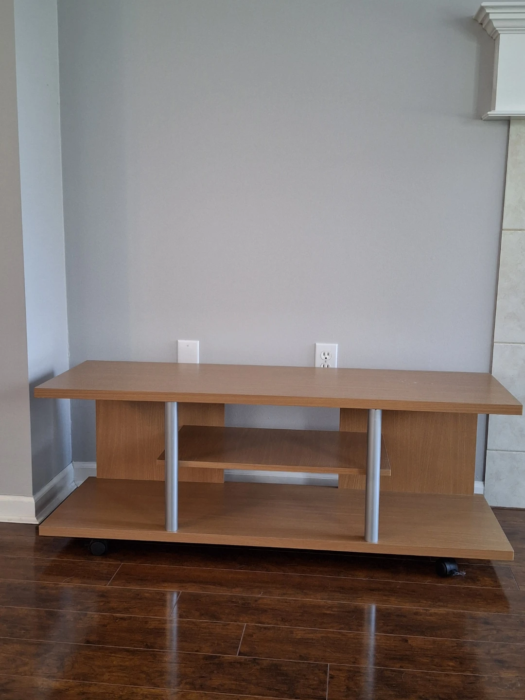 Wooden TV Stand with Wheels - photo 2