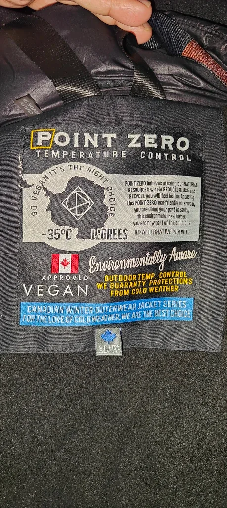 Point Zero Temperature Control Black Winter Jacket XL image indicator(3)