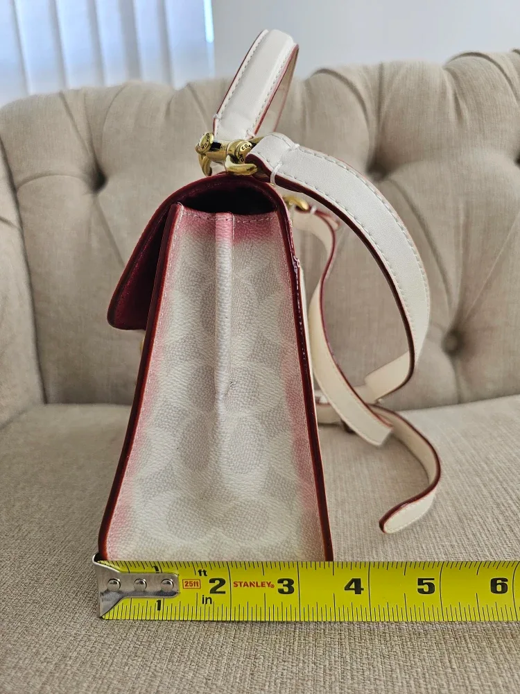 Coach Tabby Top Handle Floral Embroidery White image indicator(10)