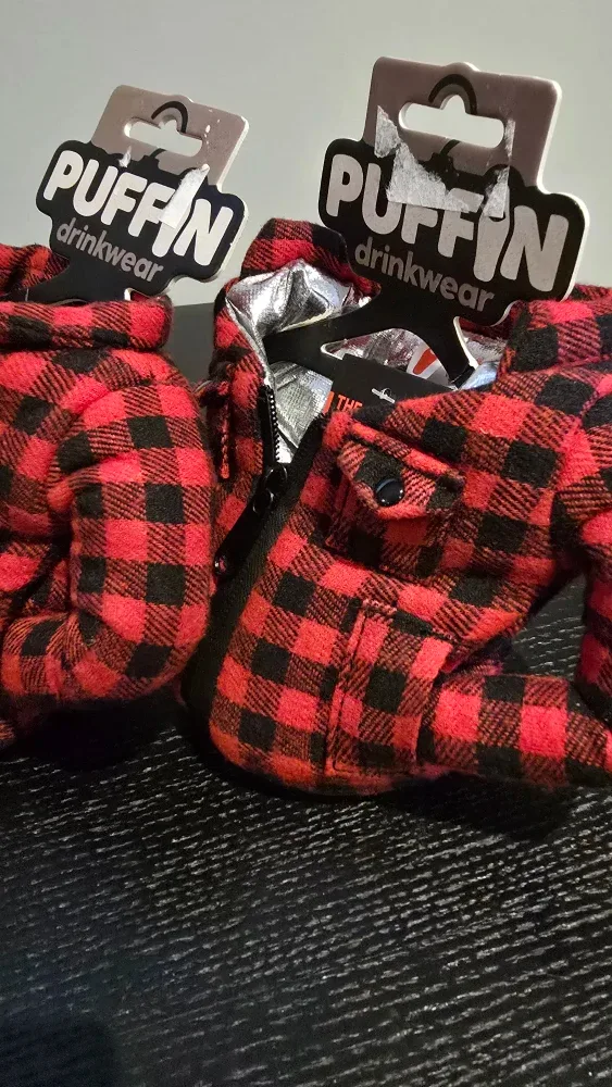 Puffin Drinkwear Lumberjack Beverage Holder - Red Plaid image indicator(5)
