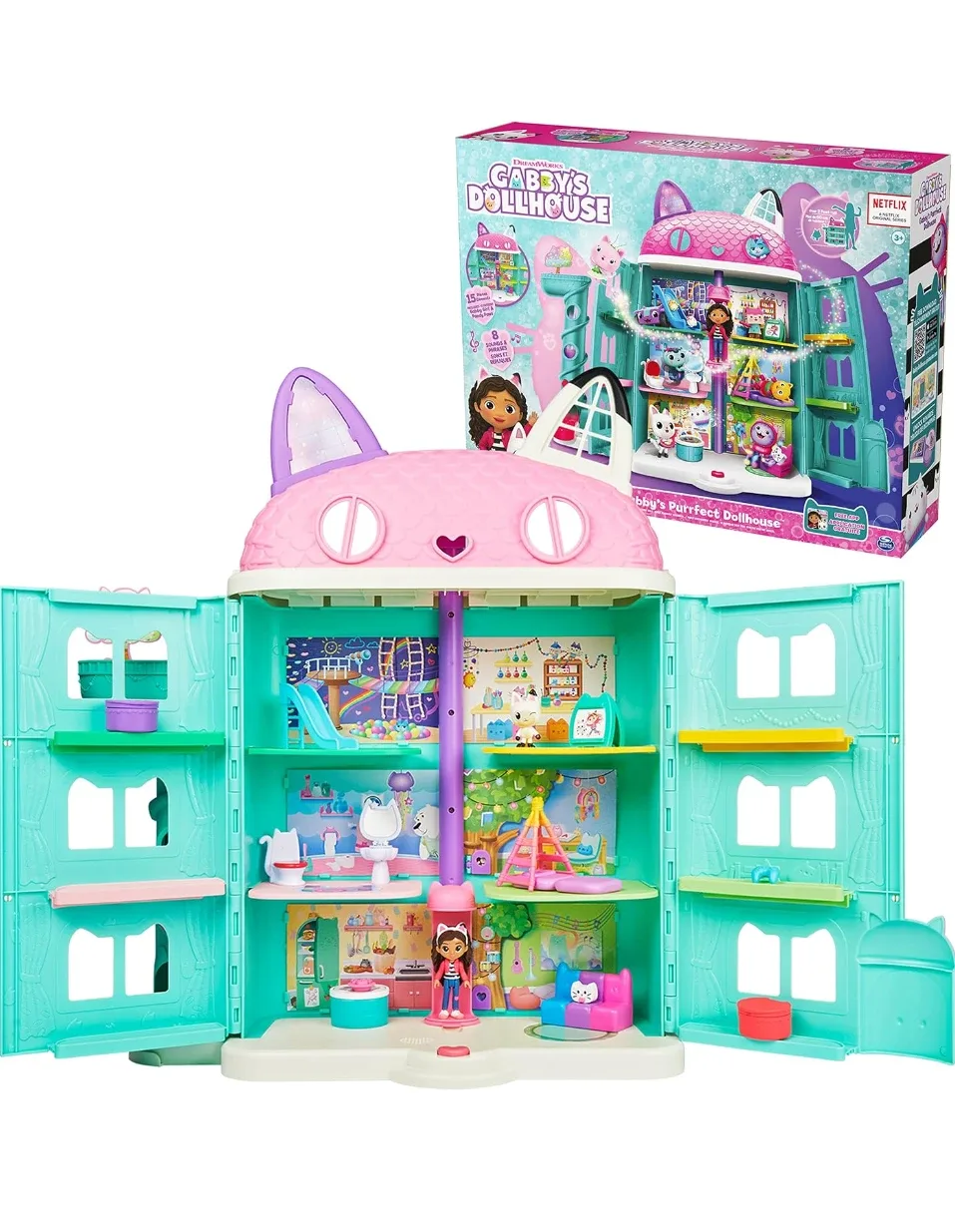Gabby's Dollhouse Playset with additional toys and rooms