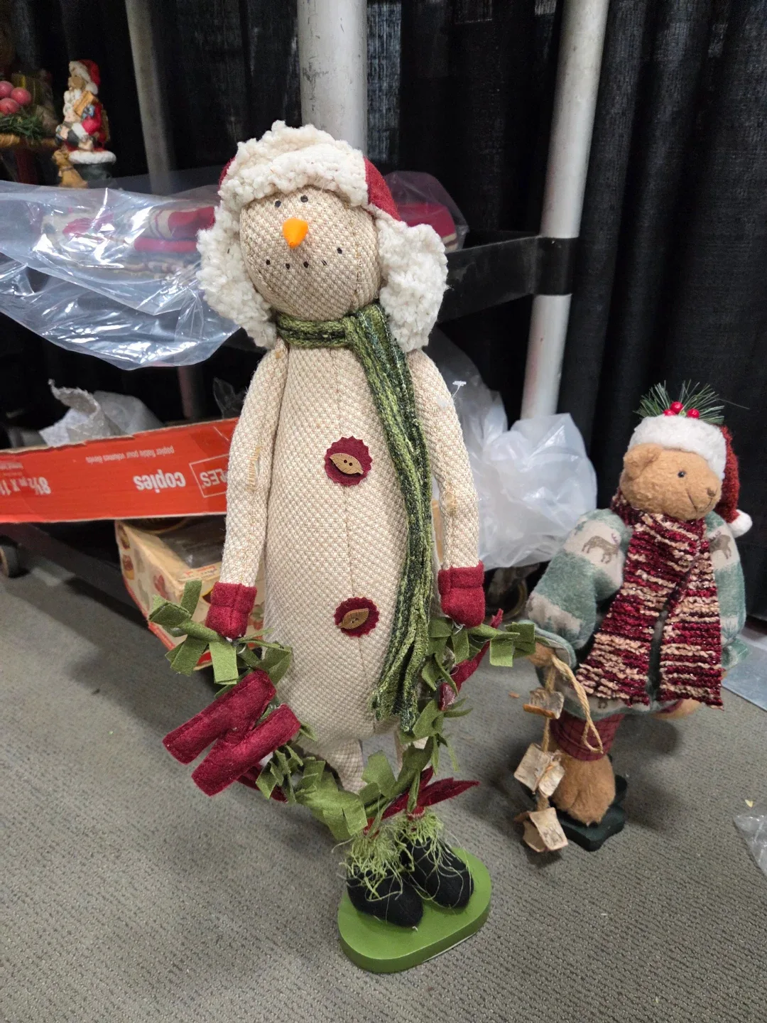 Christmas Bear & Snowman Figurines