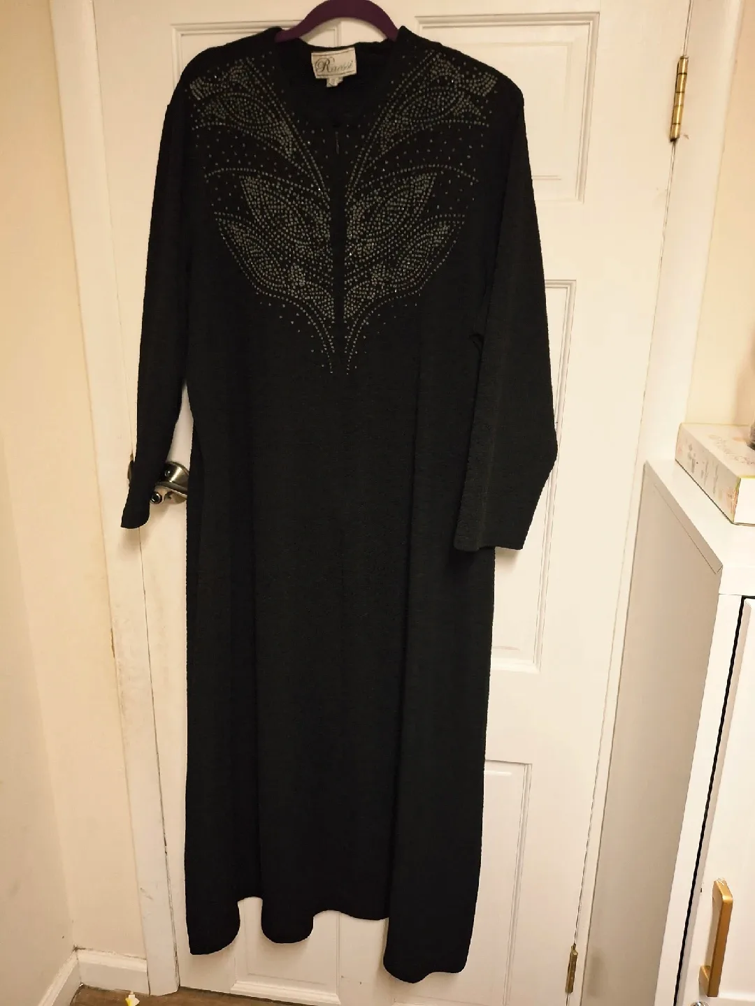 Plus Size 3x - Raessi- Black Embellished Robe