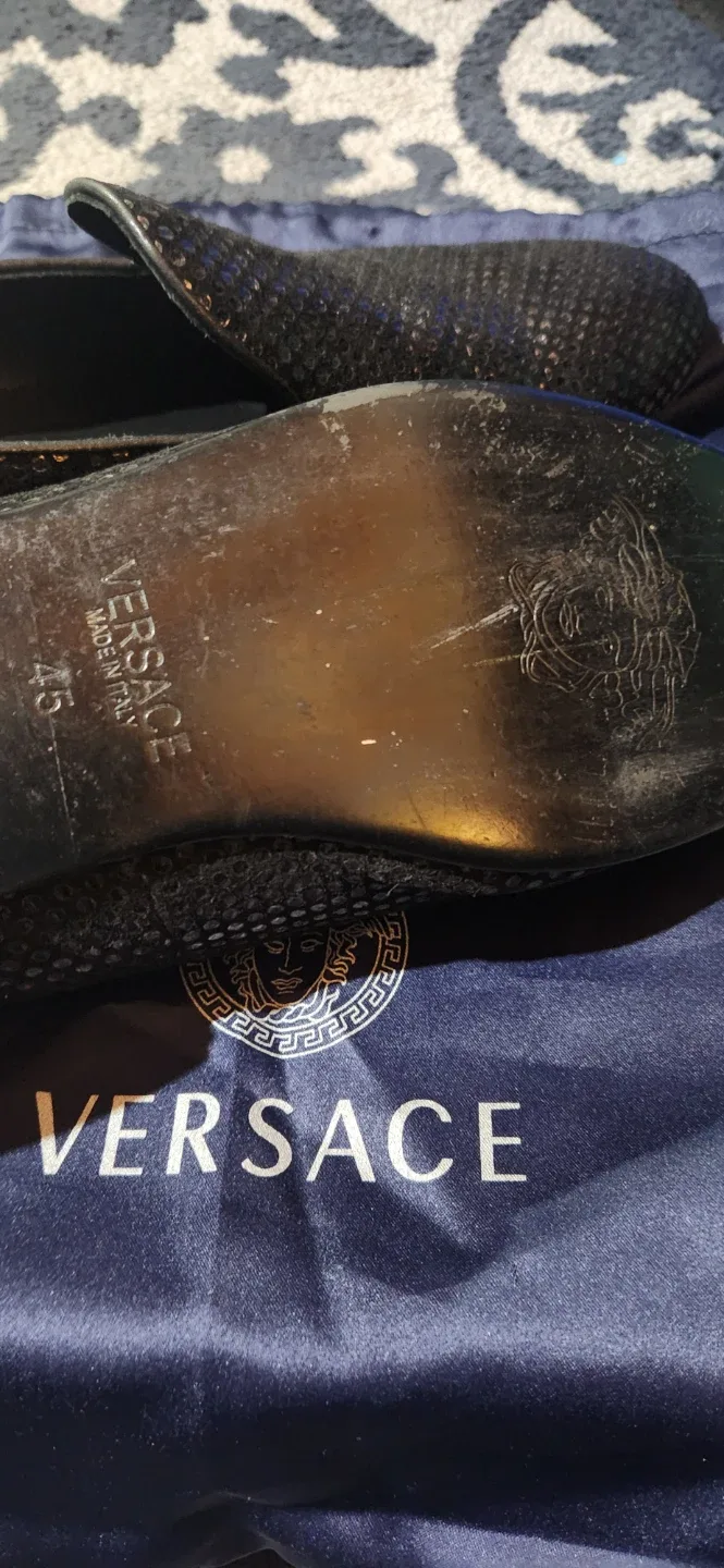 Versace Black Loafers Size 45 image indicator(4)