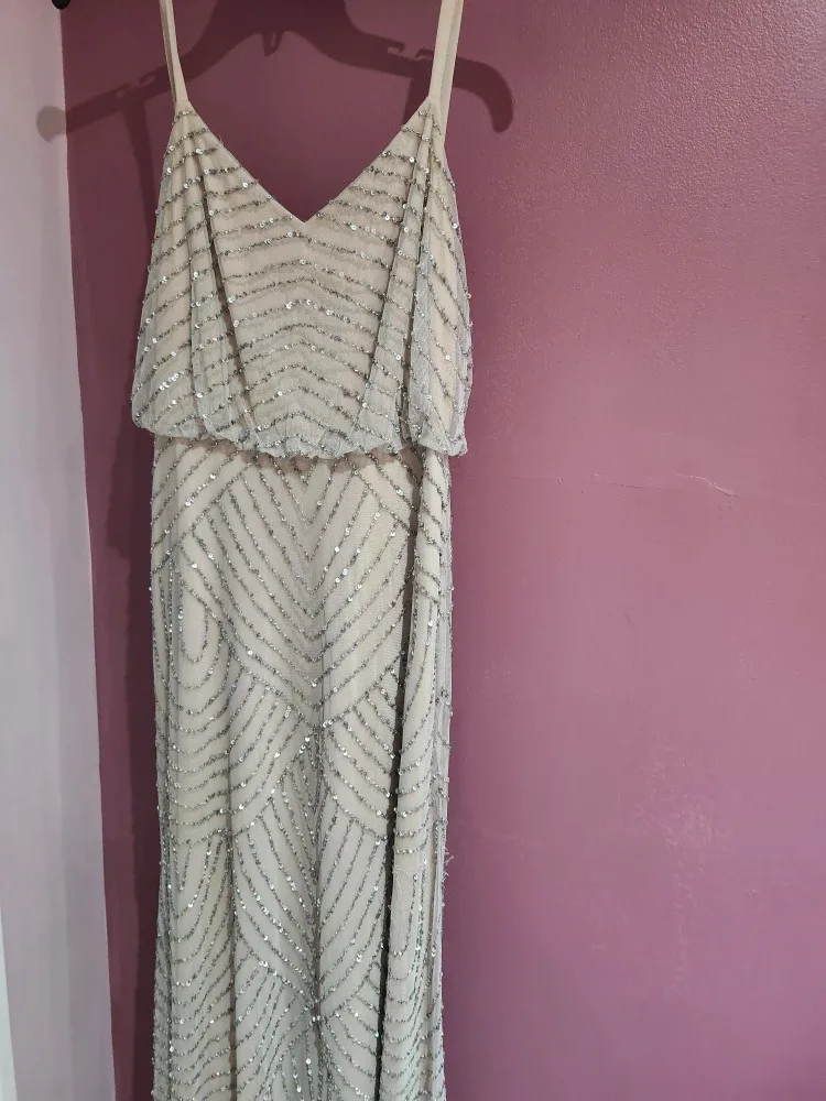 Adrianna Papell long beaded gown