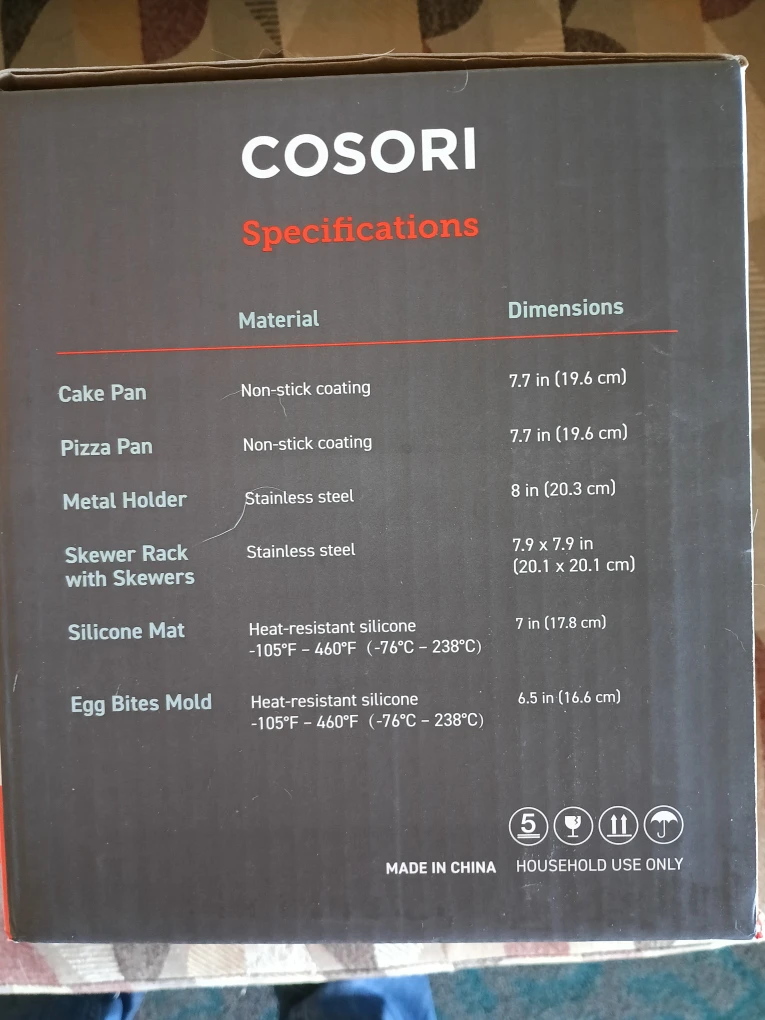 Cosori 5.8-Quart Air Fryer Accessories - New in Box! - photo 4