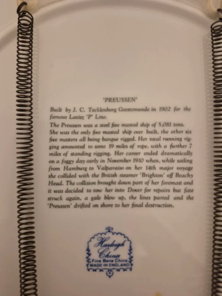 Two Harleigh England Bone China Ship Plates image indicator(3)