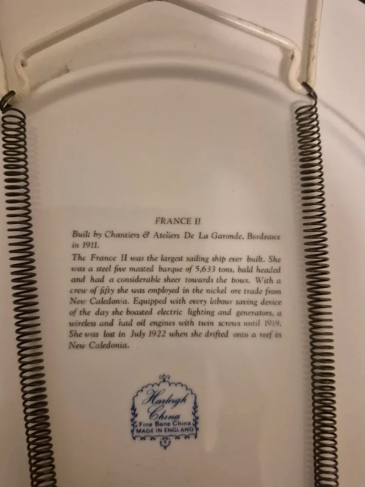 Two Harleigh England Bone China Ship Plates image indicator(6)