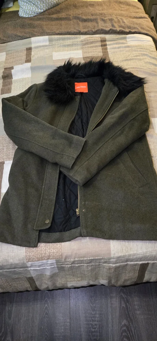 Joe Fresh Olive Green Coat image indicator(2)