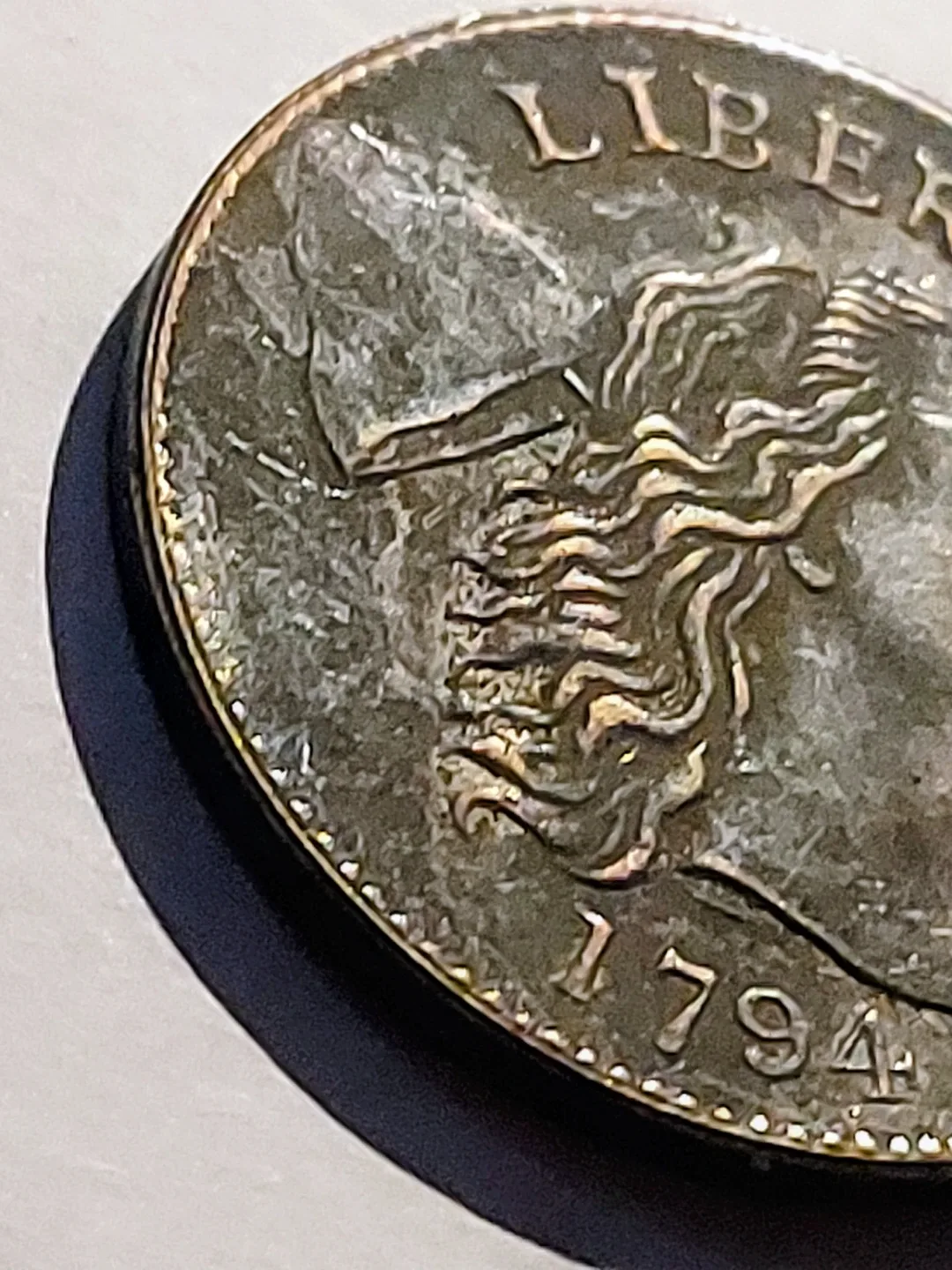 RARE  US UNCERTIFIED RESTRIKE 1X1 OLD COIN (1794) image indicator(4)