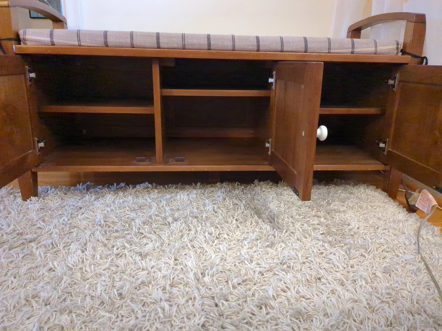 Wooden Storage Bench with Cushion pad - photo 2