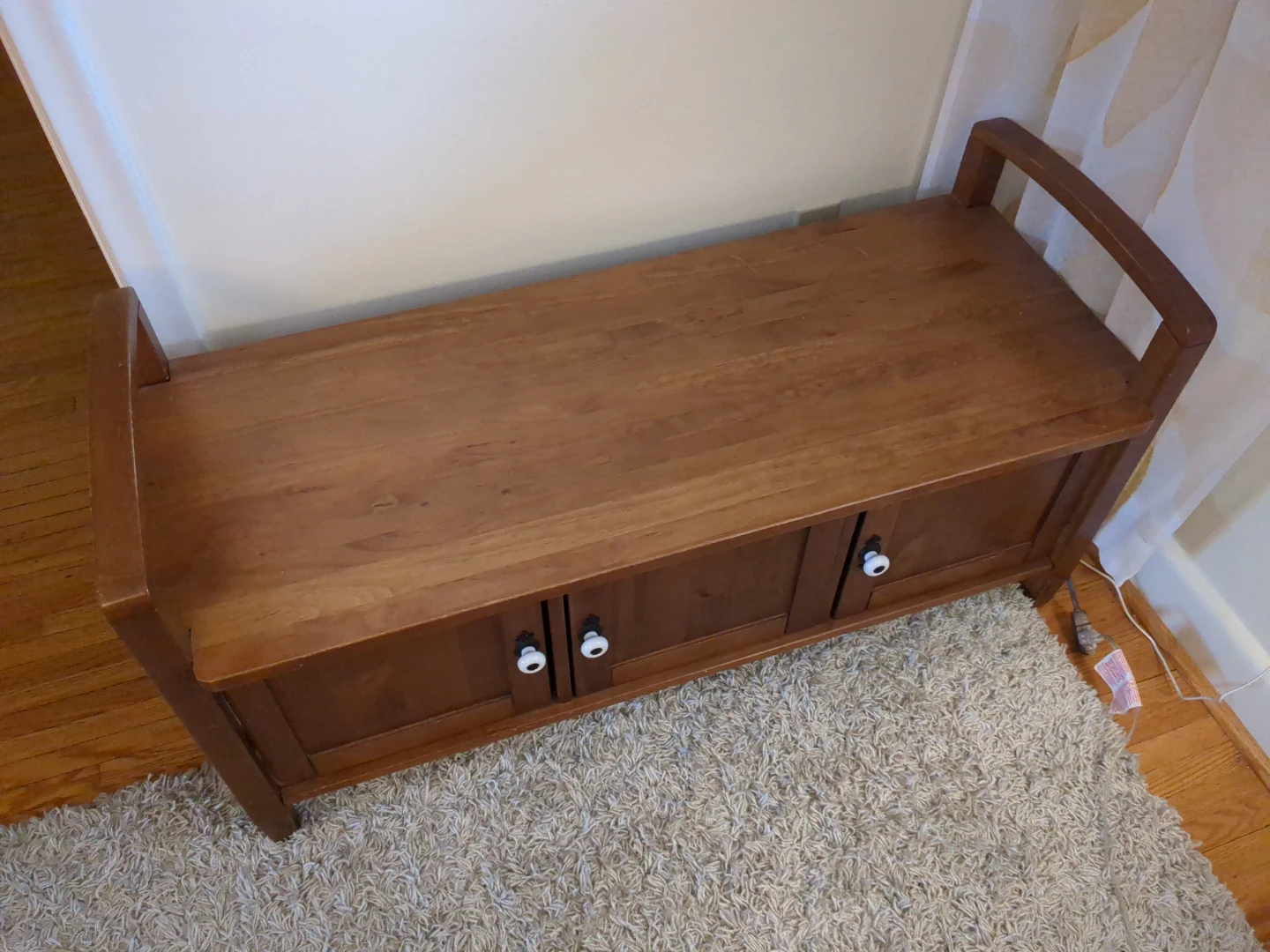 Wooden Storage Bench with Cushion pad - photo 5