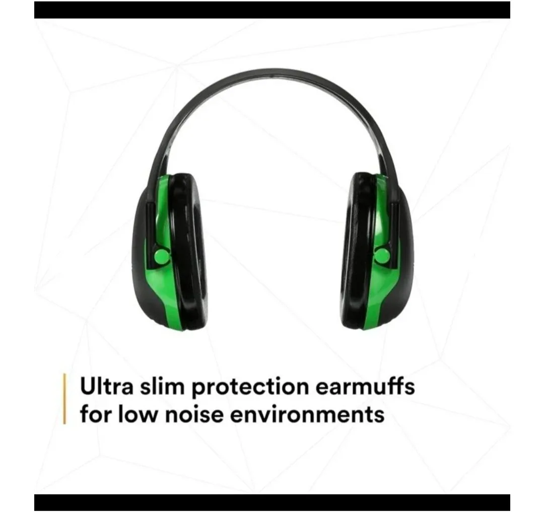 New 3M Peltor X1A Over-the-Head Ear Muffs – Black Green image indicator(2)