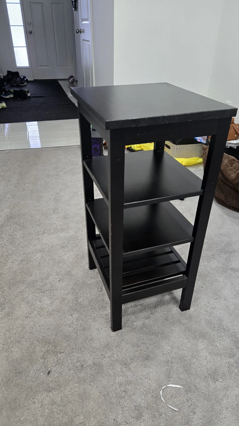 Small Black Wooden Shelf Unit - photo 2