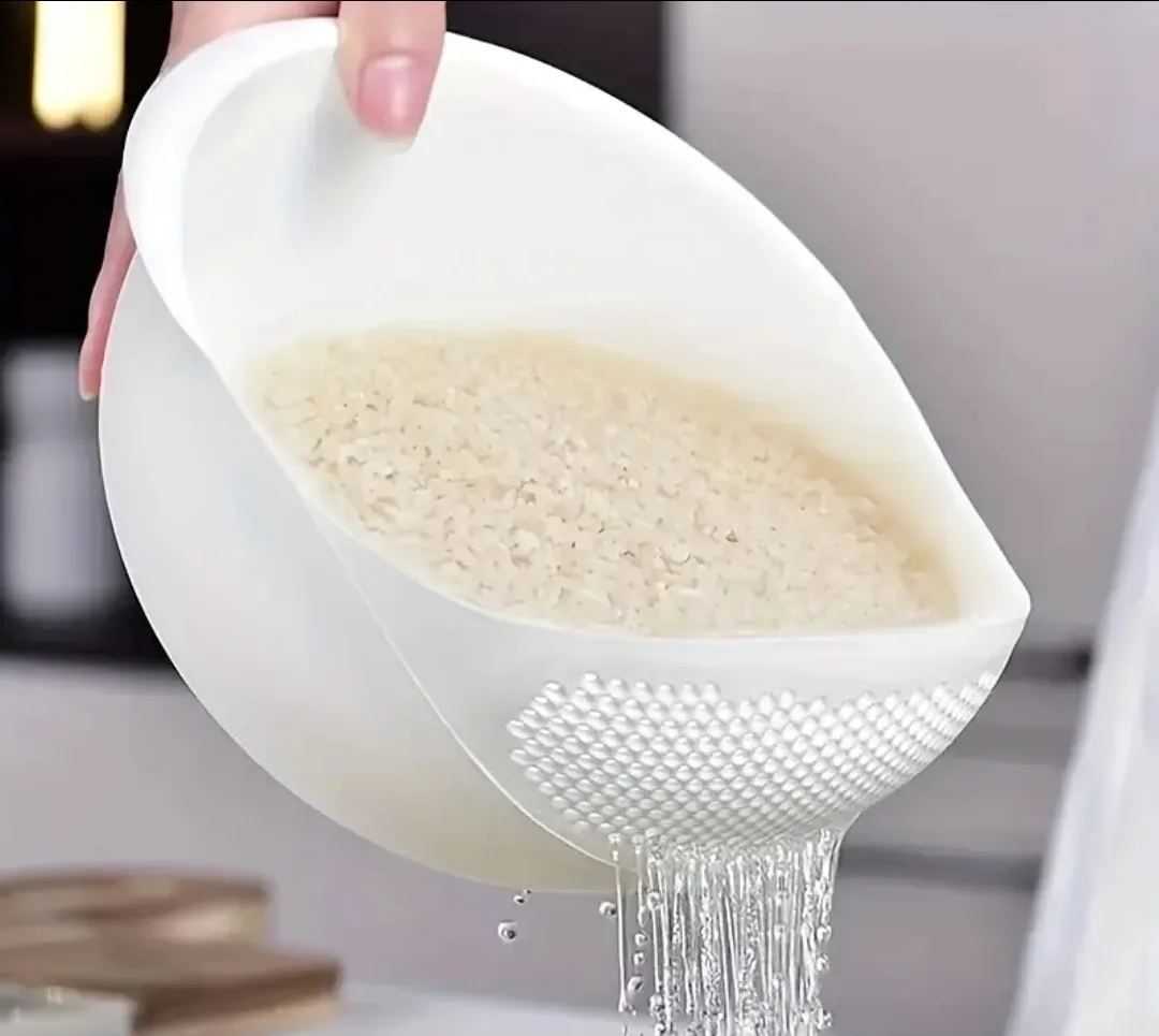 Rice- Fruit Washing Bowl with Drainer Basket image indicator(4)